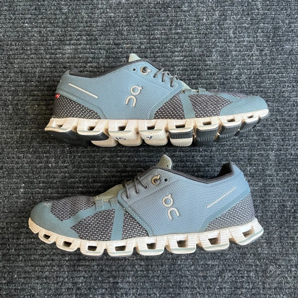 On Cloud Running Shoes Womens 9 Storm Blue Gray Good Speed Laces CloudTec Sole